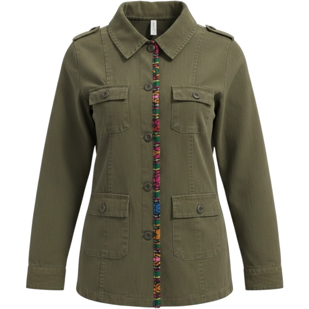Jens Pirate Booty for Free People Green Military Utility Jacket S Made in  USA